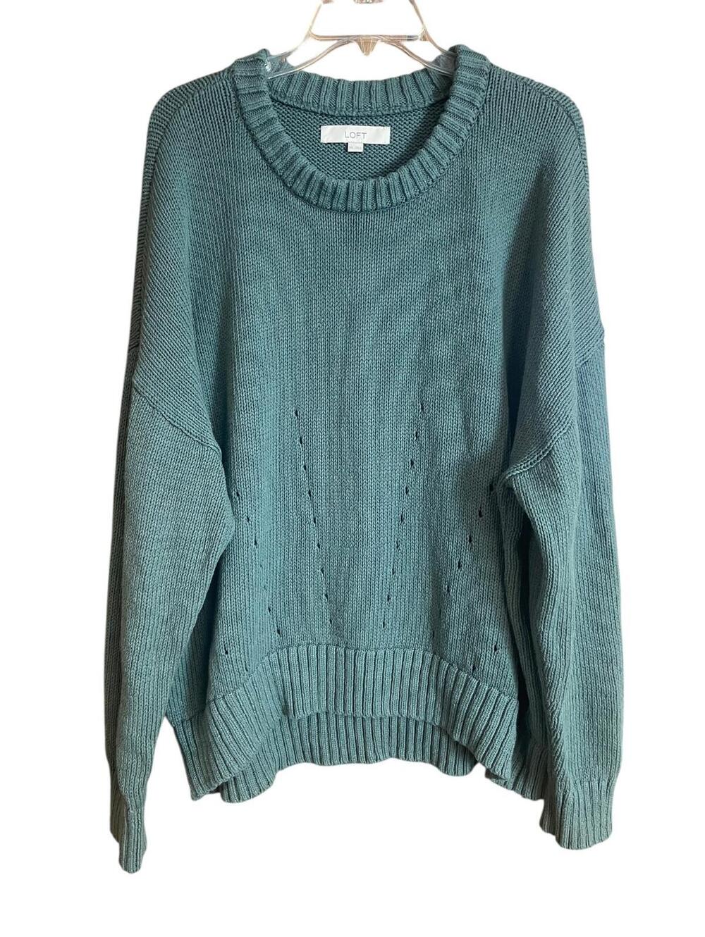 Loft green heavy knit sweater XXL